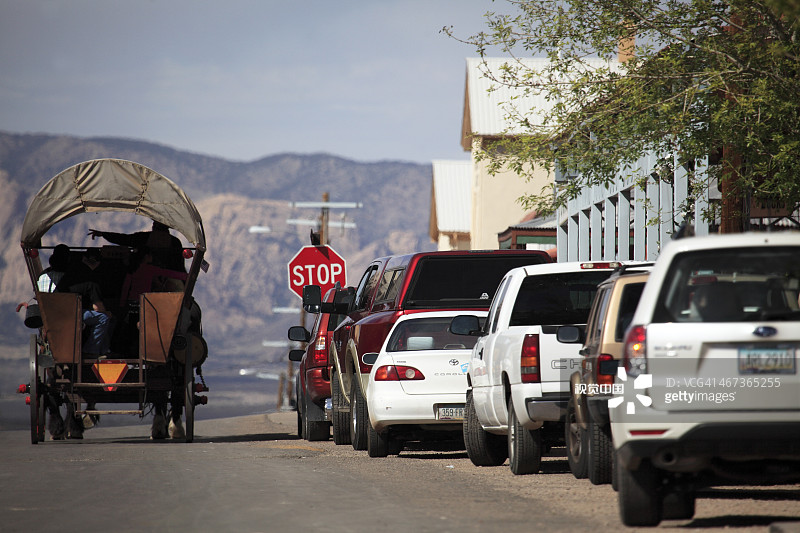 街道上的传统风格马车图片素材