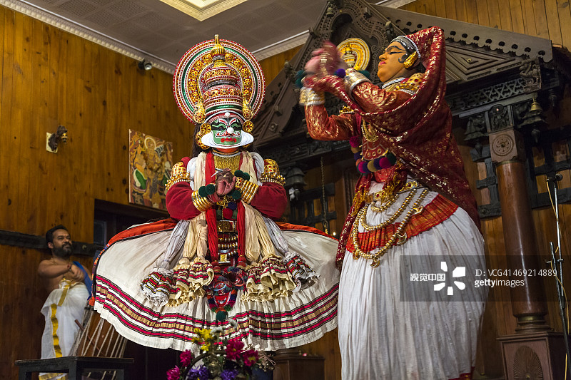 卡塔卡利舞蹈舞台表演，科钦，喀拉拉邦图片素材