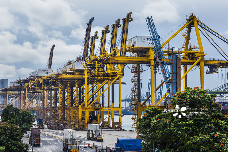 新加坡吉宝集装箱码头图片素材