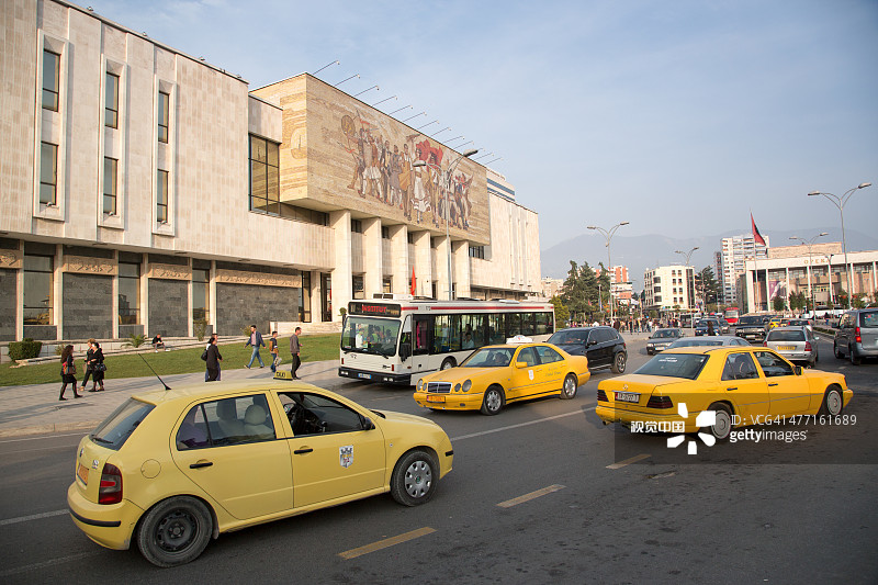 国家历史博物馆附近的出租车图片素材