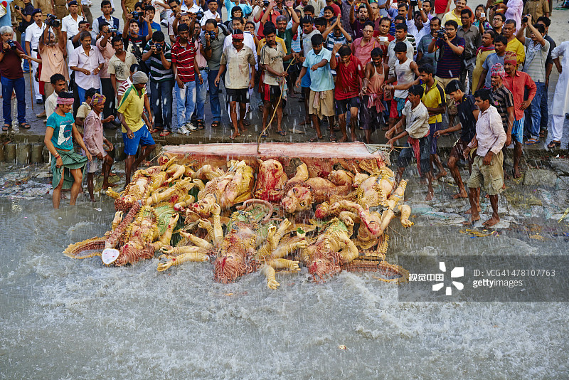 印度，西孟加拉邦，加尔各答，杜尔迦节图片素材