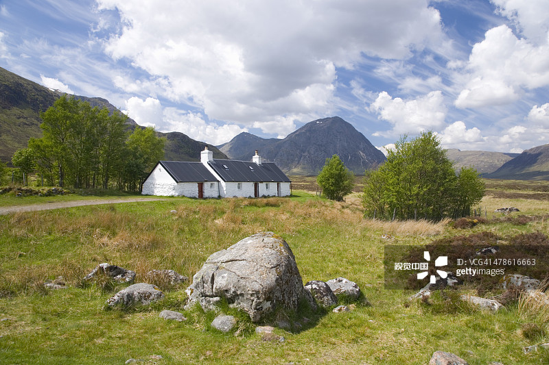 苏格兰高地格伦科的布莱克罗克小屋图片素材