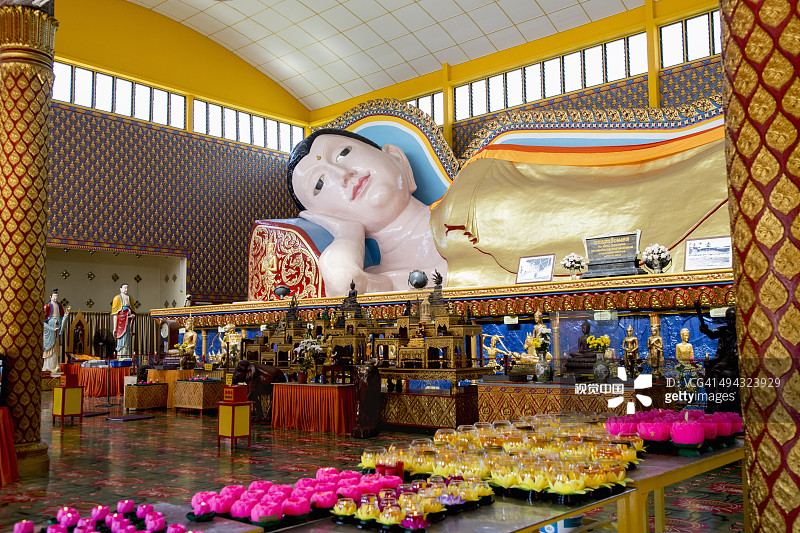 马来西亚槟城，乔治城，查亚曼卡拉拉姆寺的大佛像图片素材