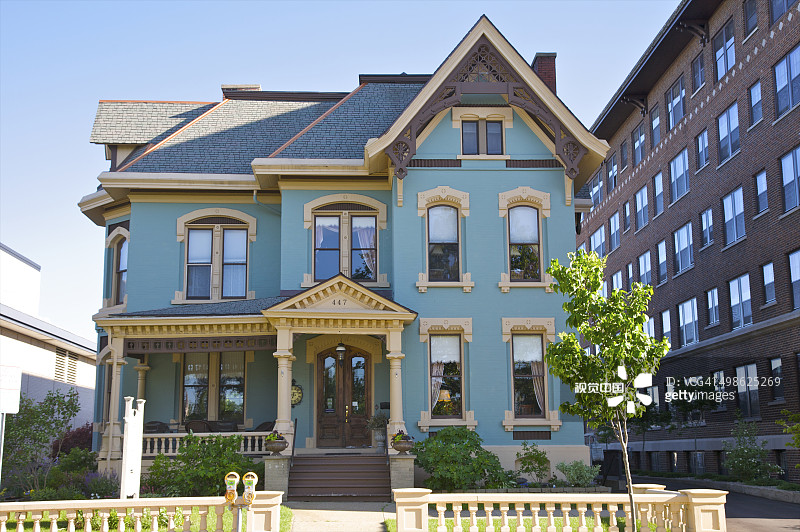 历史街区的修复住宅图片素材