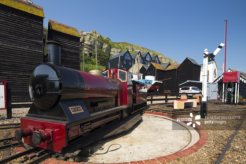 英格兰苏塞克斯郡的黑斯廷斯微型铁路图片素材