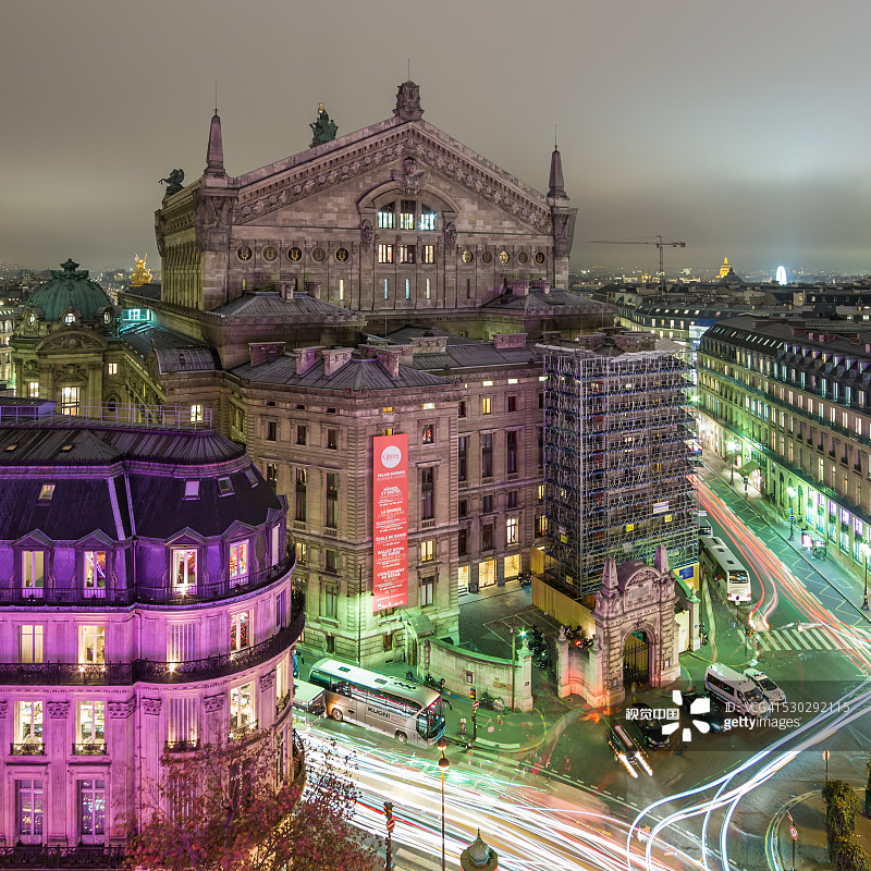 加尼叶歌剧院夜景图片素材