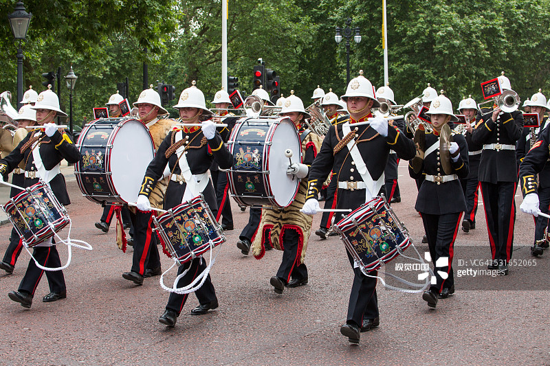 白金汉宫附近的卫兵换岗仪式图片素材