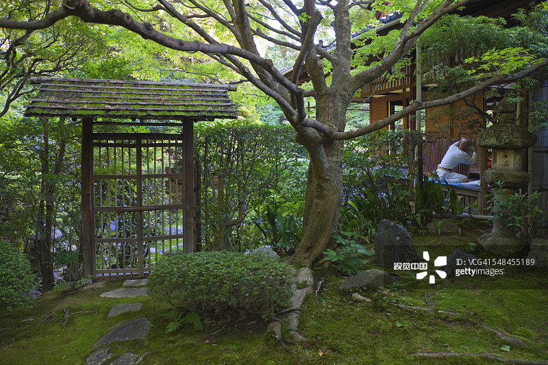 日本京都妙心寺禅宗花园图片素材