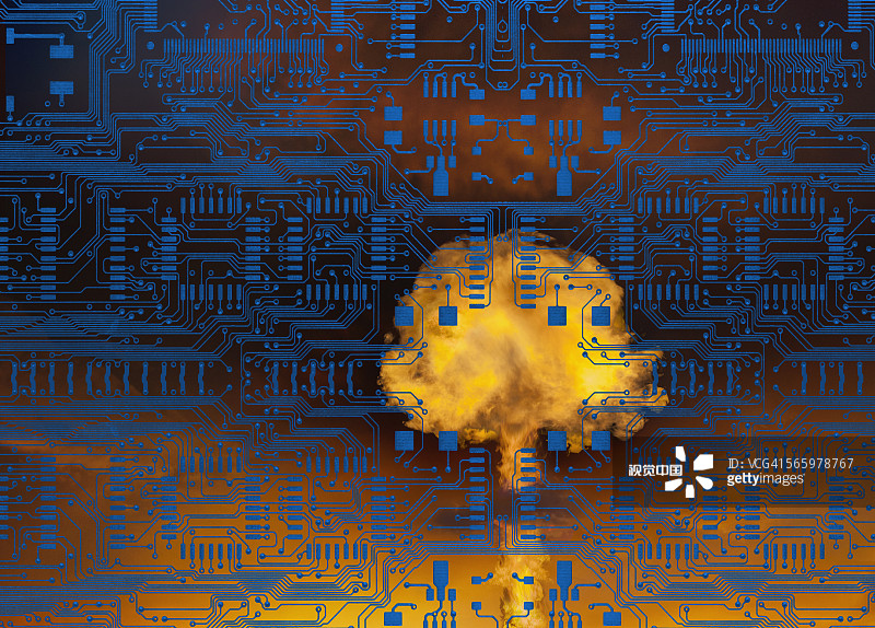 电路板下的核爆炸图片素材