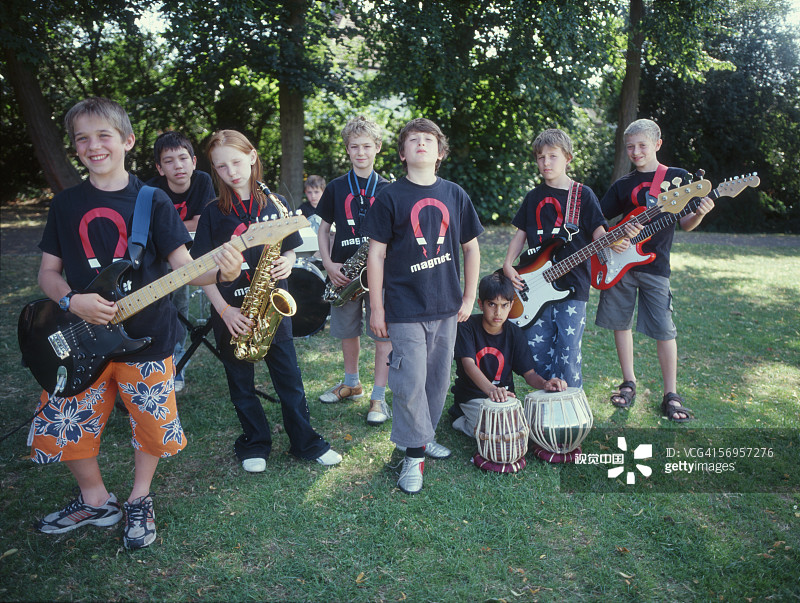 儿童乐队合影图片素材