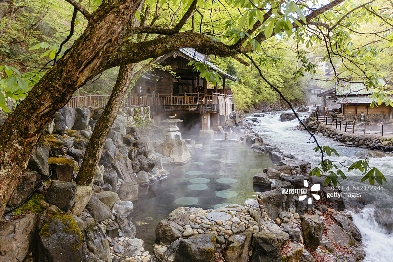 日本水上町宝川温泉图片素材
