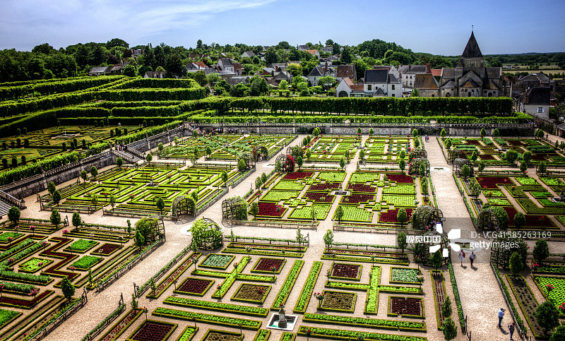 从高处俯瞰维朗德里城堡花园图片素材