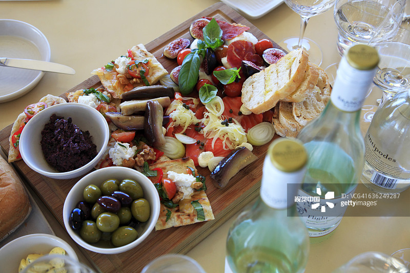 葡萄酒品鉴会开胃菜图片素材