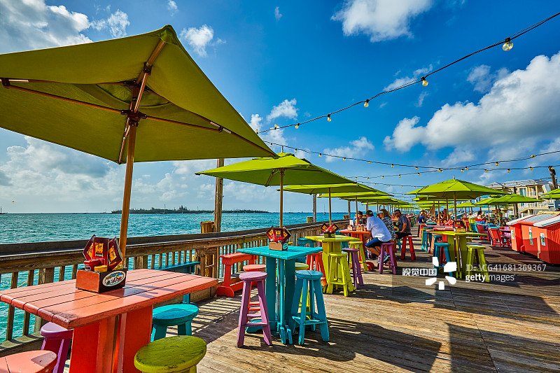 日落码头，佛罗里达州基韦斯特图片素材