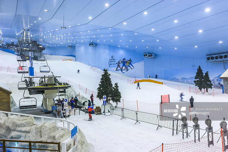 阿联酋购物中心，迪拜滑雪场图片素材