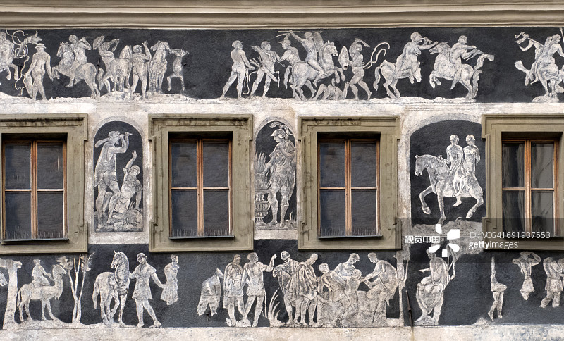 老城附近房屋的错觉画法图片素材