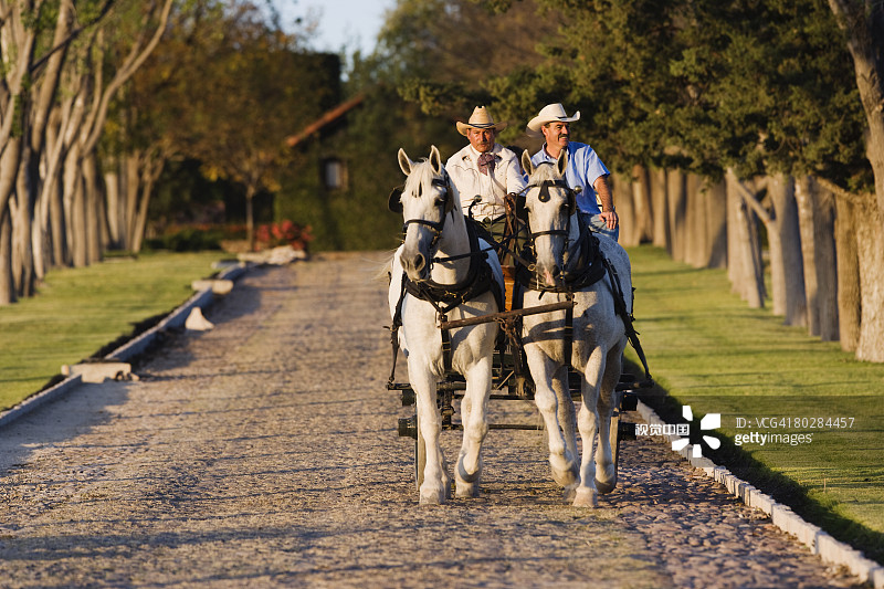 坐在马车上的西班牙人图片素材