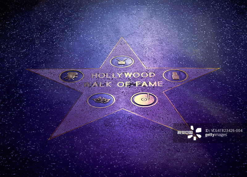 好莱坞星光大道特写图片素材