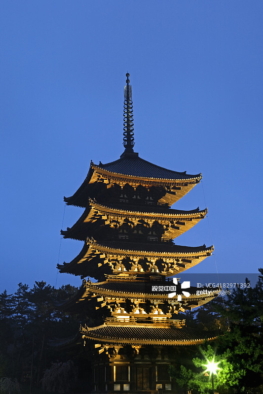 黄昏下的兴福寺塔图片素材