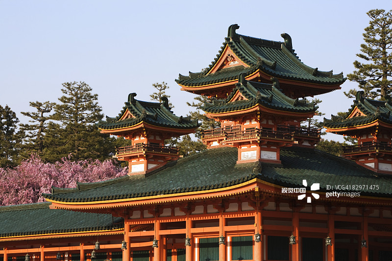 樱花与寺庙图片素材