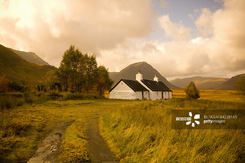 苏格兰格伦科的秋日布莱克罗克小屋图片素材