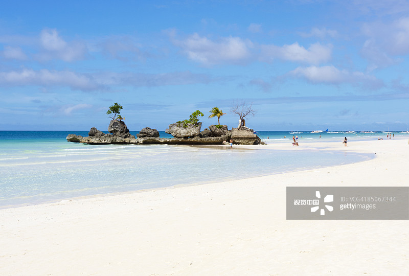 长滩岛4公里长的白色沙滩图片素材