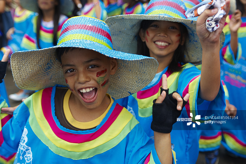 阿提阿提汉节上的儿童图片素材
