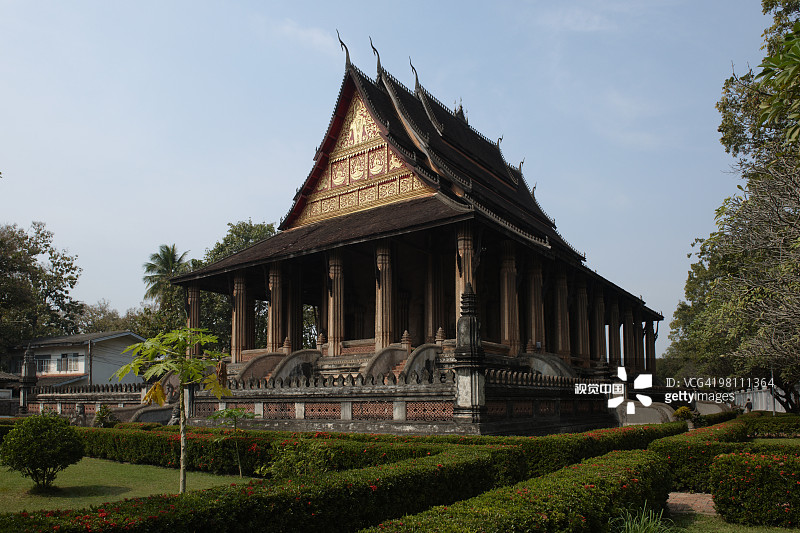 老挝万象皇家宫殿宝塔图片素材